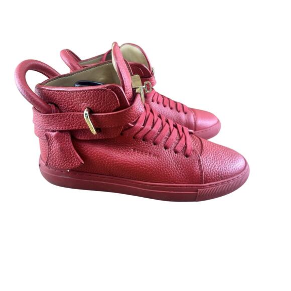 BUSCEMI Alice Clip High-Top Sneakers RED gold plated paired Size 41 8